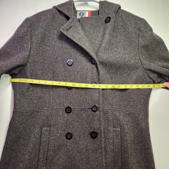 ❄️Arizona Jean Company 75% Wool Gray Pea Coat Mid Length Size XL - Picture 5 of 6